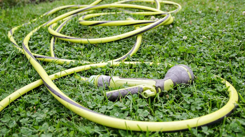 Hide And Store A Garden Hose With This Stylish Backyard Flower Pot Hack