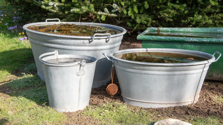 Turn A Few Old Wash Tubs Into A Beautiful Tiered Planter For Your Porch