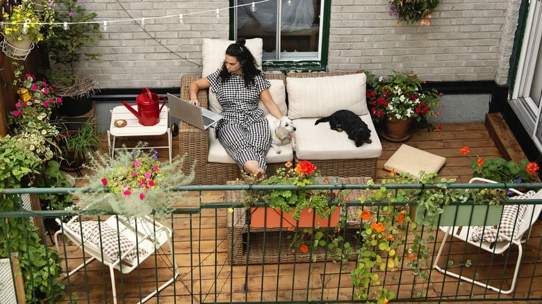 Upcycle An Old TV Tray Into A Simple Plant Stand For Your Patio