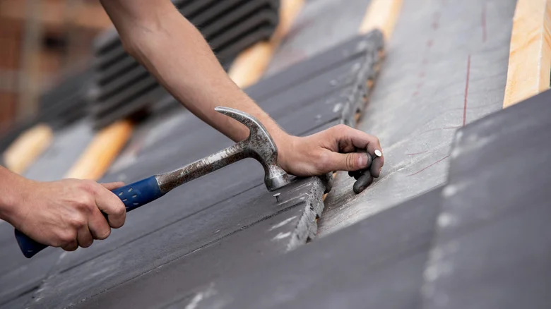 Use Old Roof Tiles To Create A Budget-Friendly Path Of Pavers